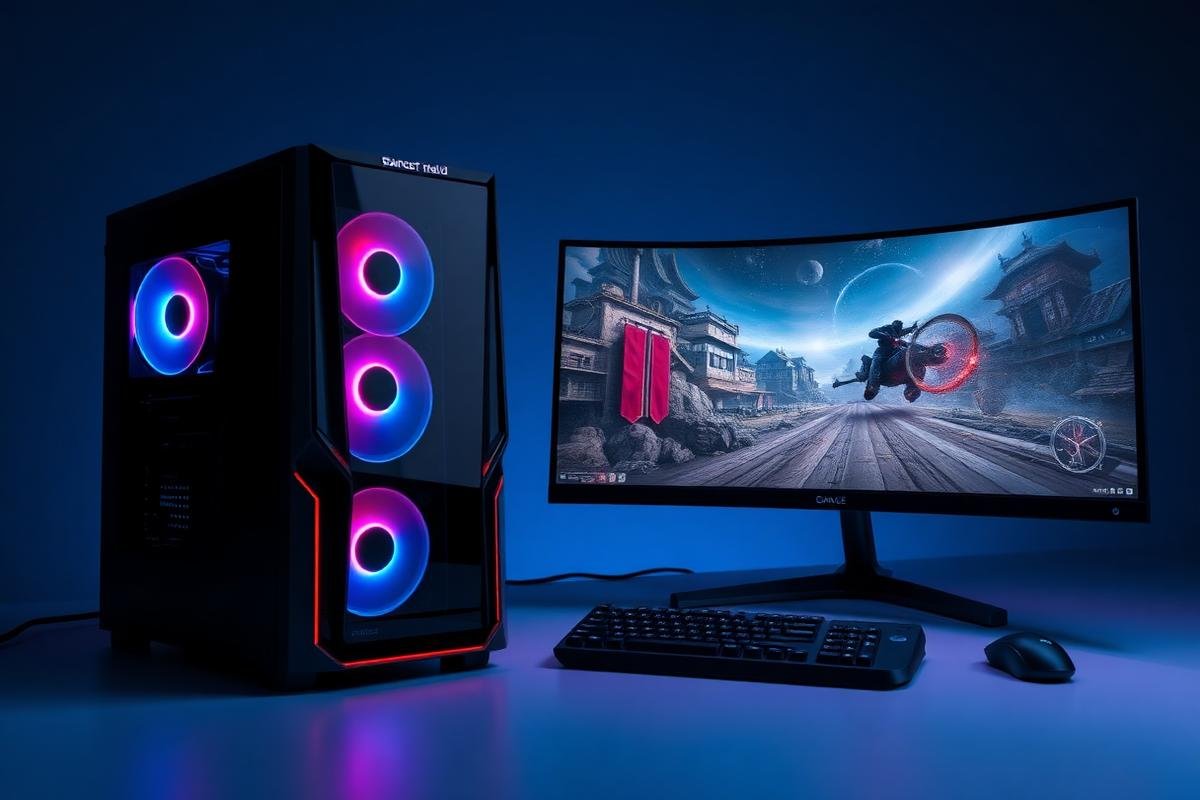 Setup de computador gamer montado pela JC InfoCell